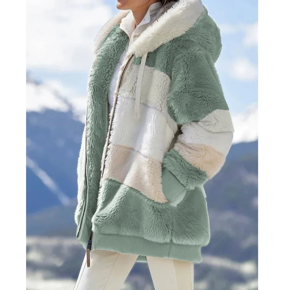 Dames Fleece Jas – Met Capuchon