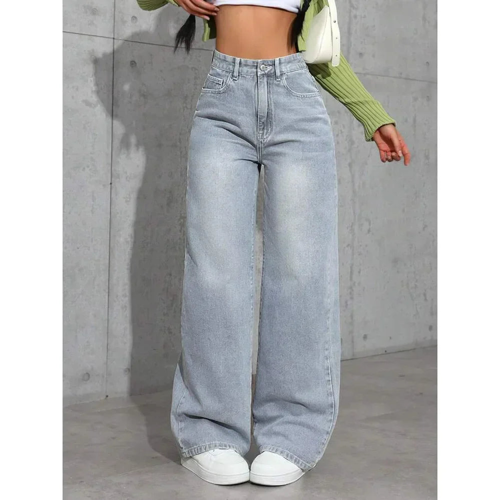 Baggy Jeans voor Dames met Hoge Taille