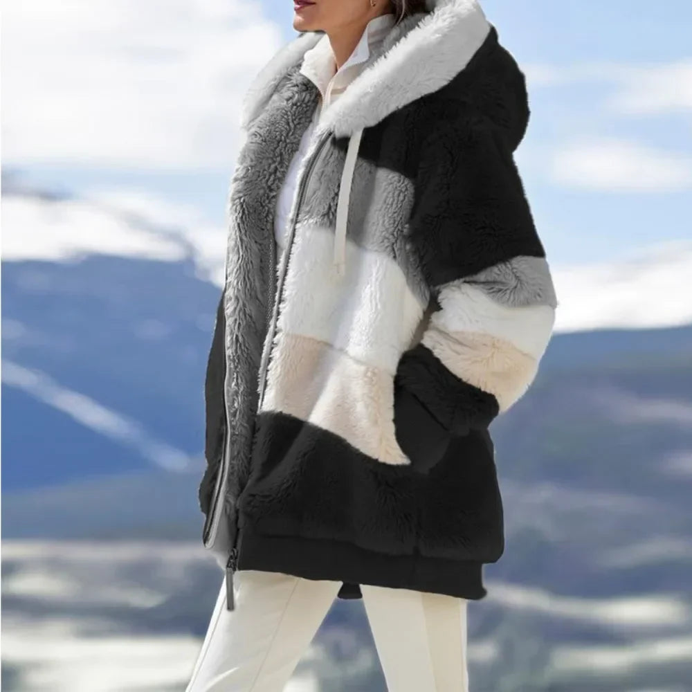 Dames Fleece Jas – Met Capuchon