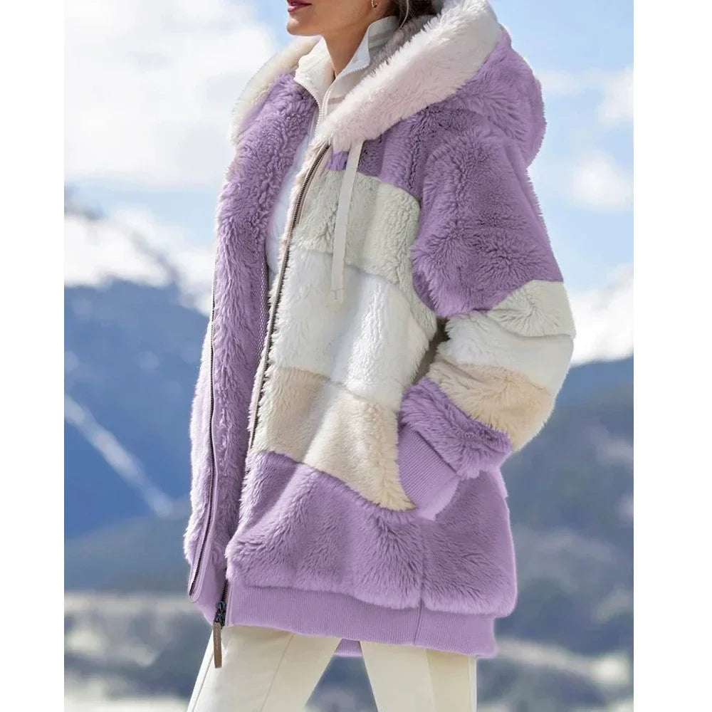 Dames Fleece Jas – Met Capuchon