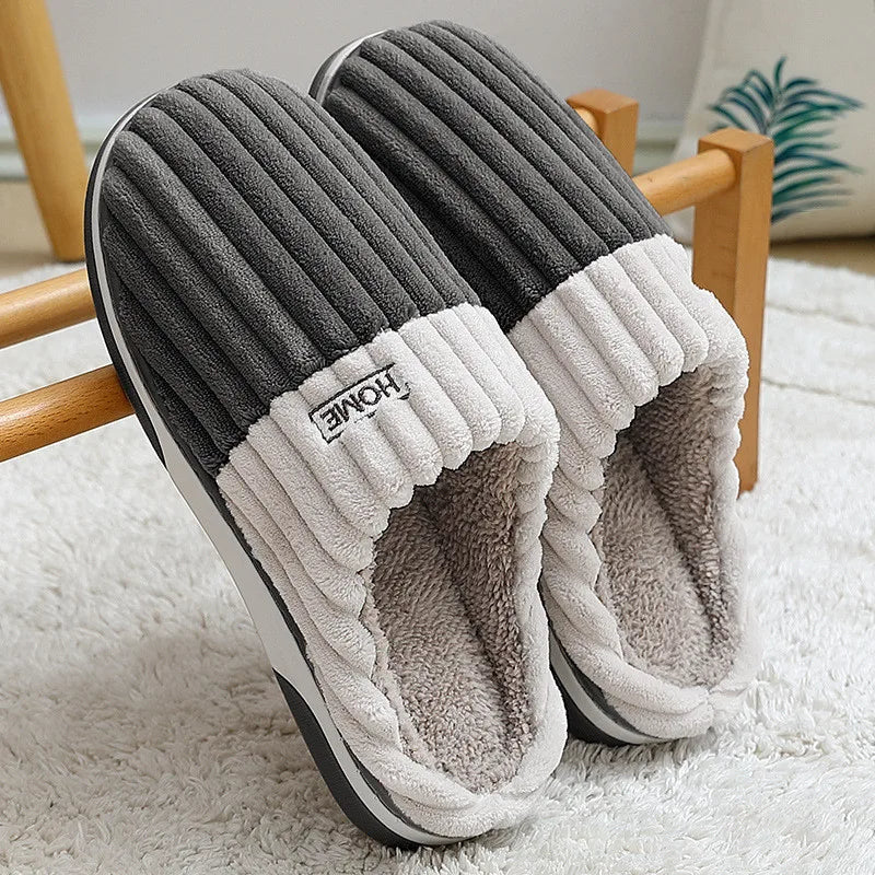 Heren Pantoffels – Gestreept Wintermodel
