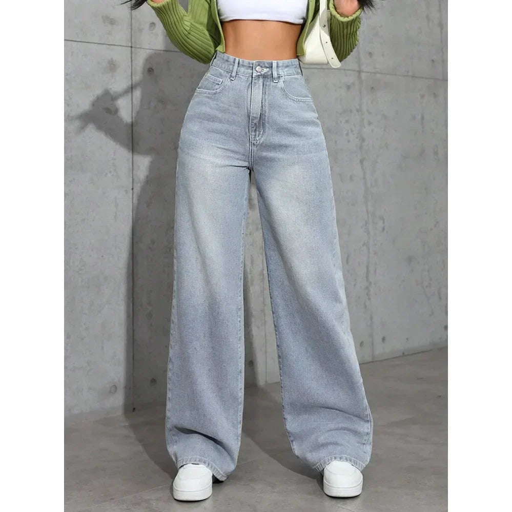 Baggy Jeans voor Dames met Hoge Taille