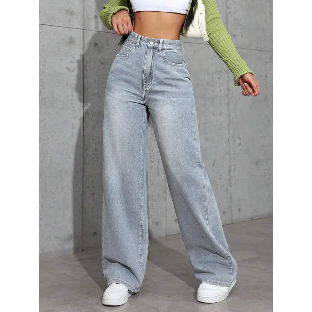 Baggy Jeans voor Dames met Hoge Taille