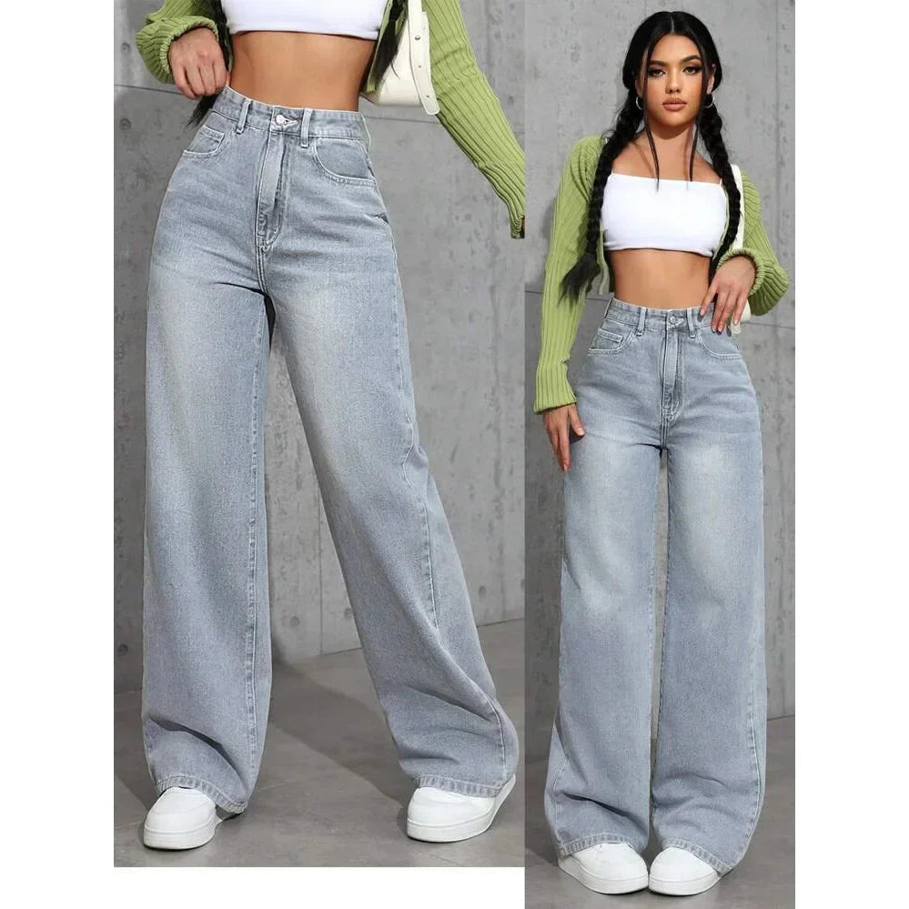Baggy Jeans voor Dames met Hoge Taille