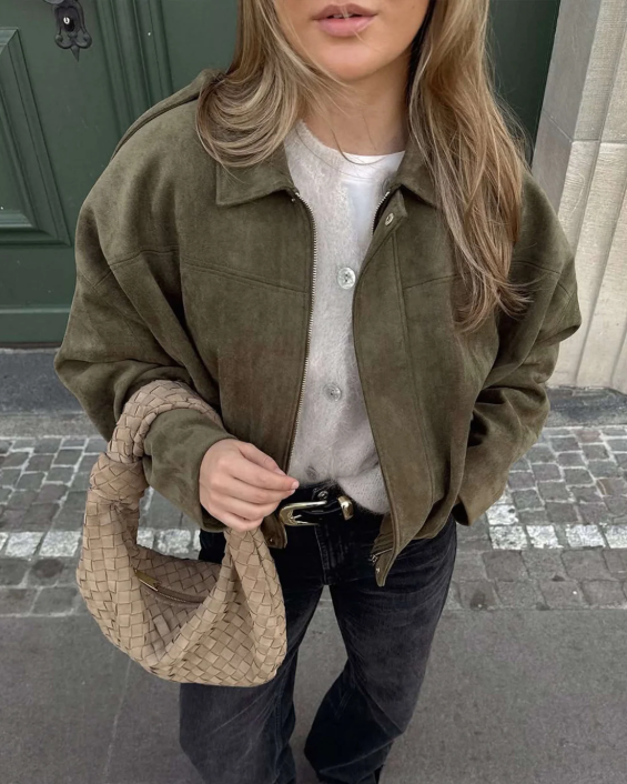 Dames Leren Jas – Oversized & Warm
