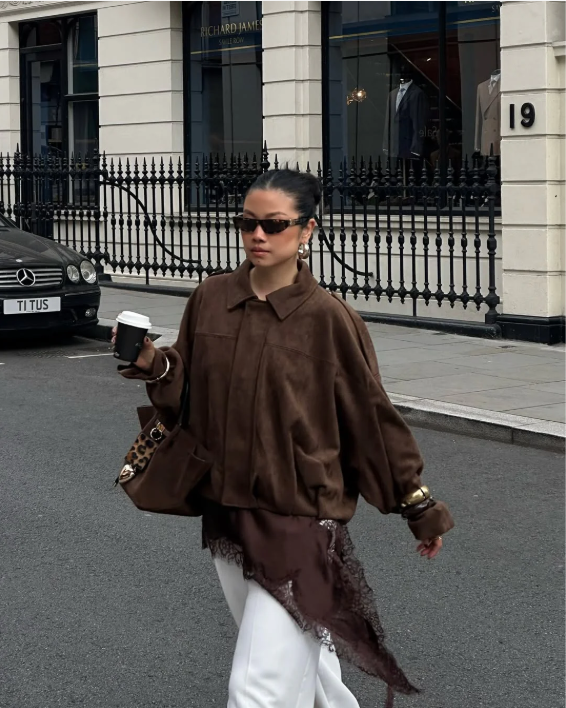 Dames Leren Jas – Oversized & Warm