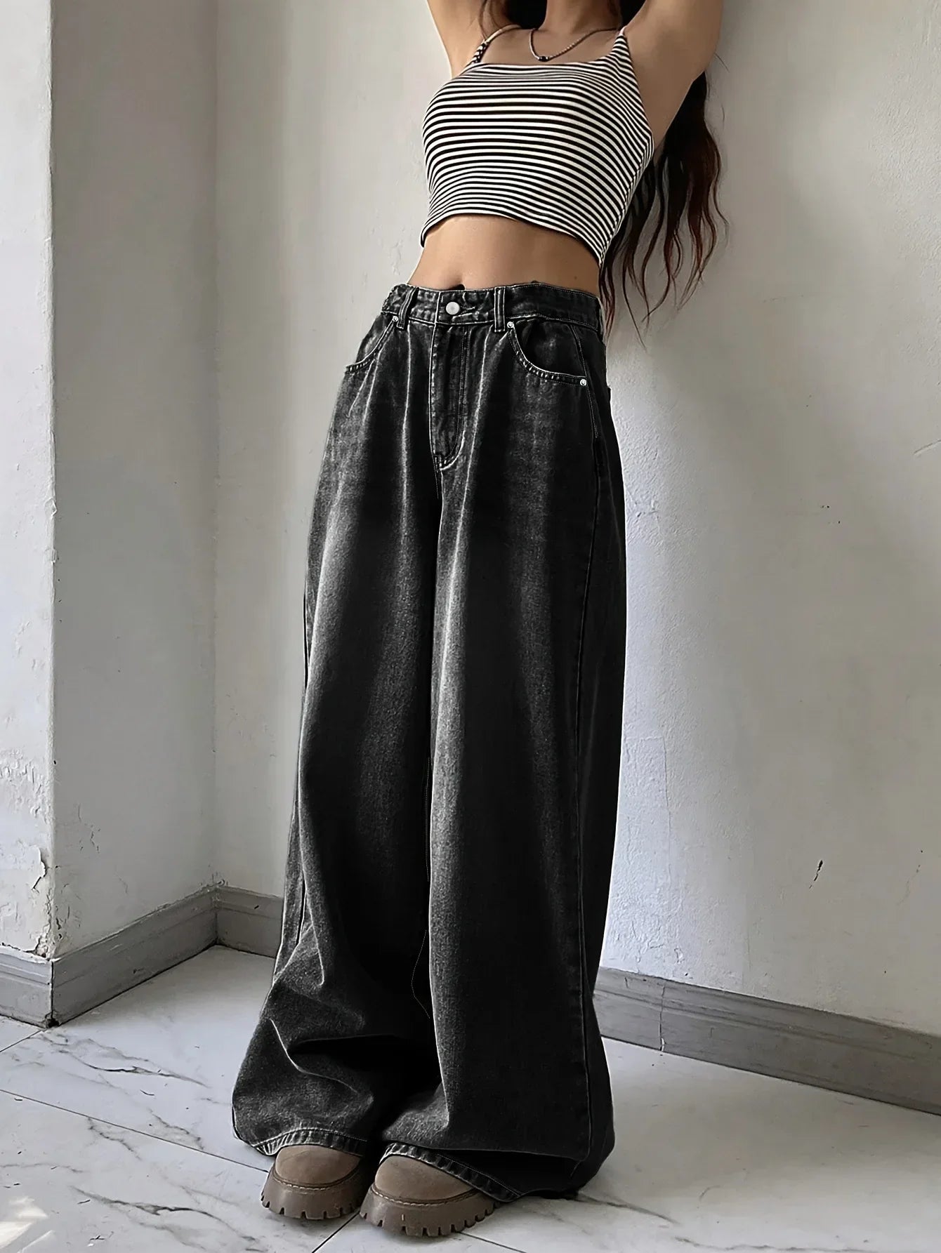 Trendy Baggy Jeans voor Dames – Brede Pijpen