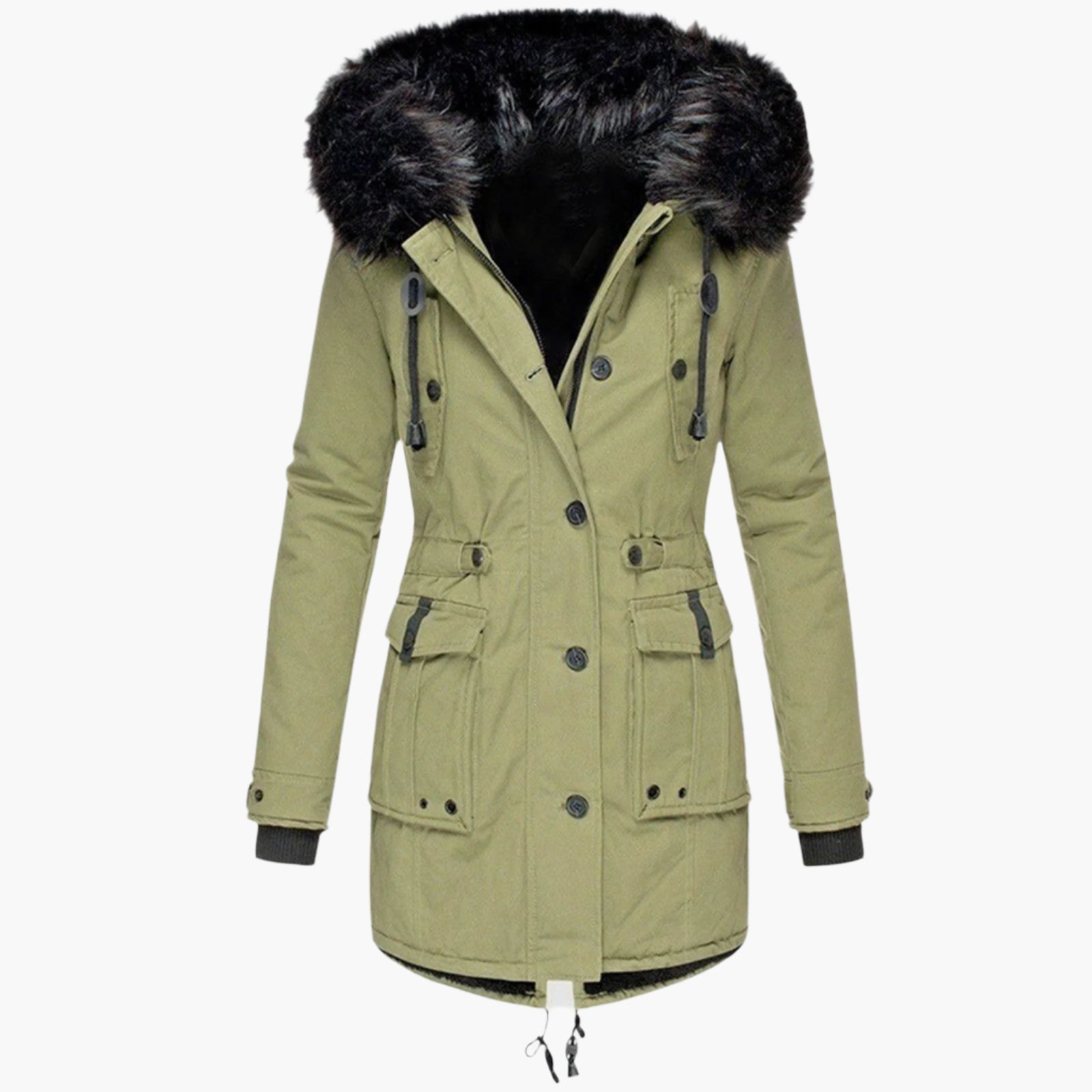 Dames Winterparka met Kunstbontkraag – Warme Outdoorjas voor Koude Dagen