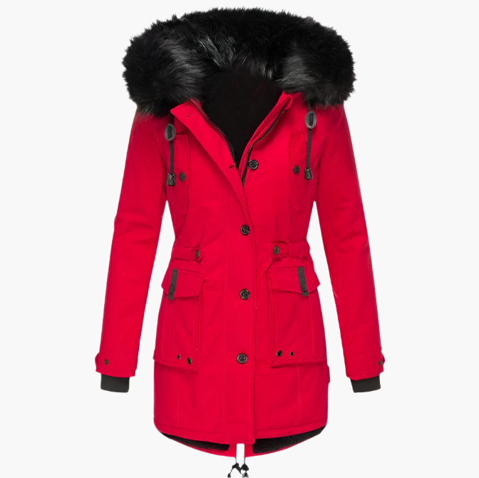 Dames Winterparka met Kunstbontkraag – Warme Outdoorjas voor Koude Dagen