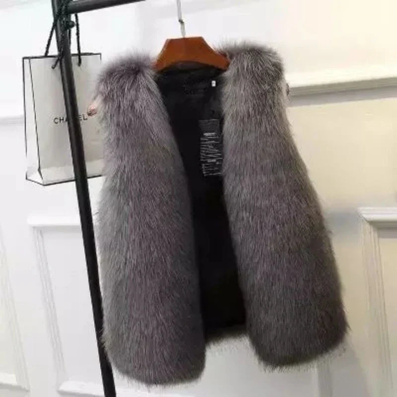 Dames Weste met Imitatiebont – Geschikt voor Herfst en Winter