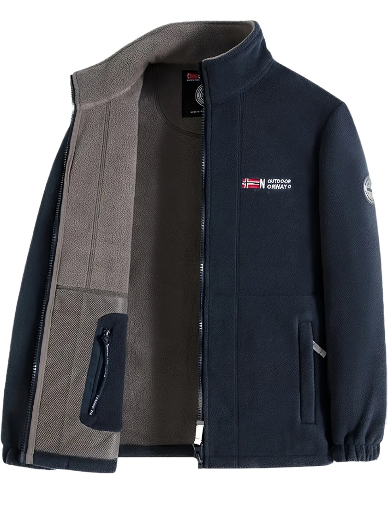 Outdoor Fleece Jack voor Heren – Met Hoge Kraag