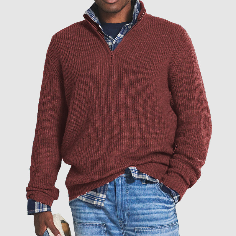Lange Heren Zipper Trui – Warm