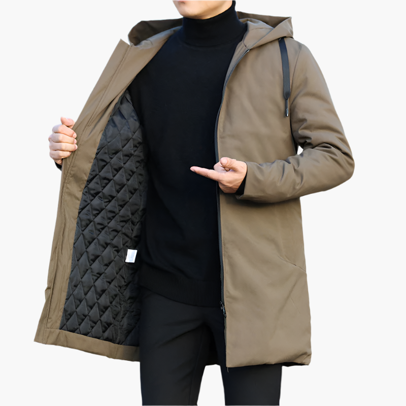 Heren Winterjas met Capuchon – voor Herfst en Winter