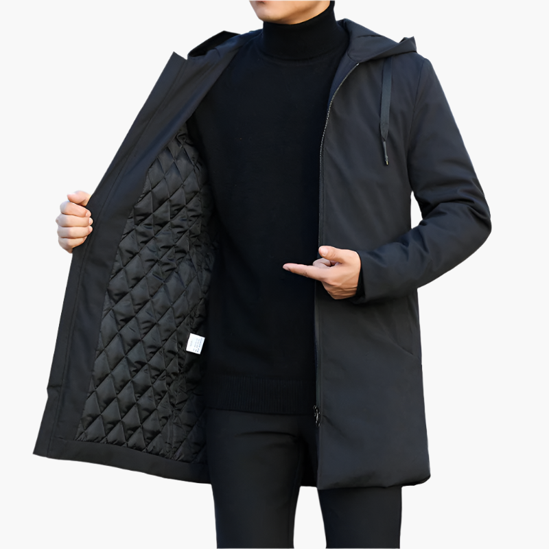 Heren Winterjas met Capuchon – voor Herfst en Winter