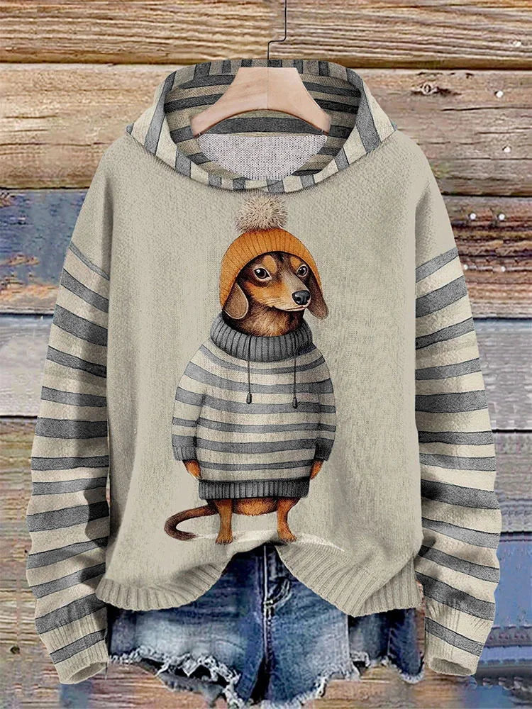 Hoodie voor Dames – Met Hond en Capuchon