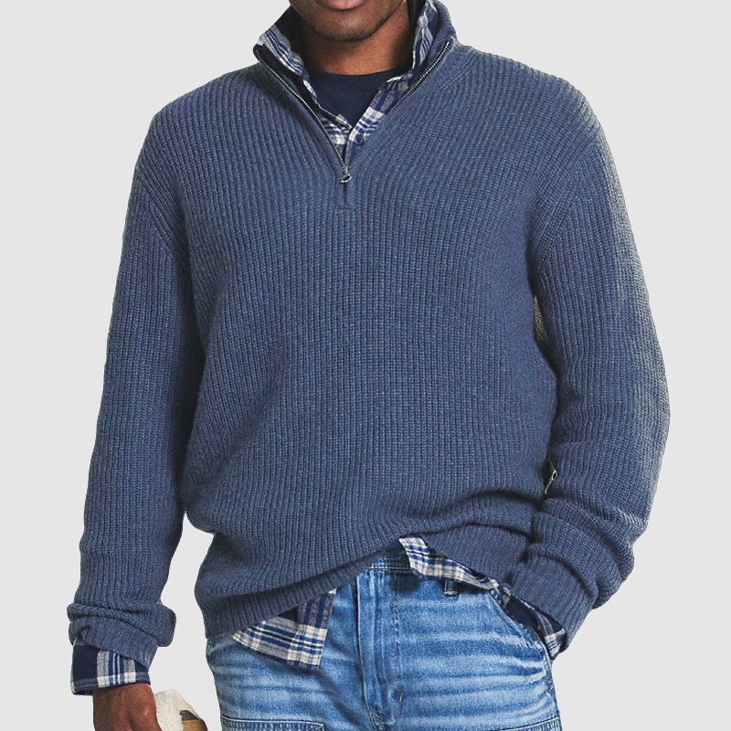 Lange Heren Zipper Trui – Warm