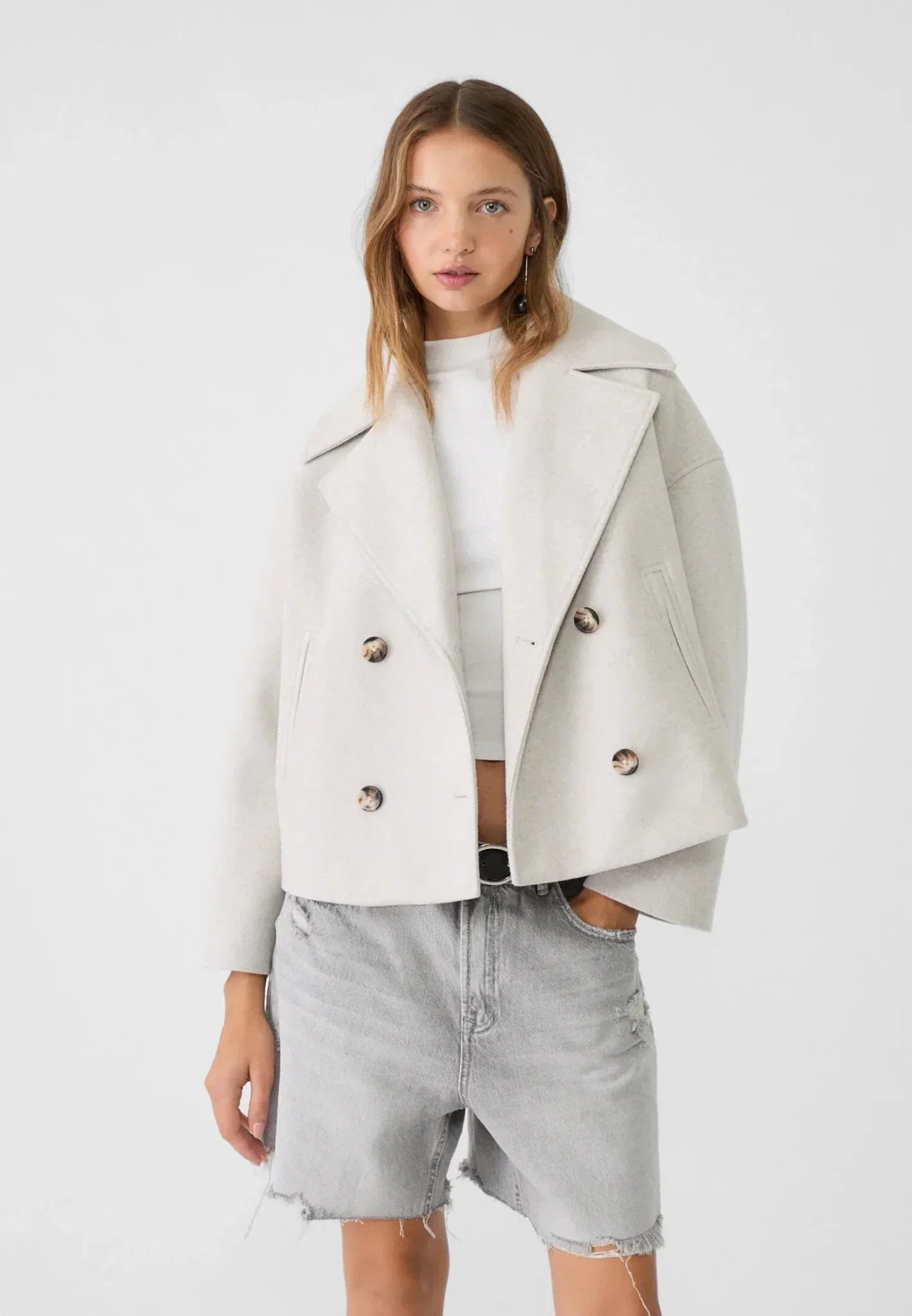 Dames Korte Jas – Dubbelrijig Model