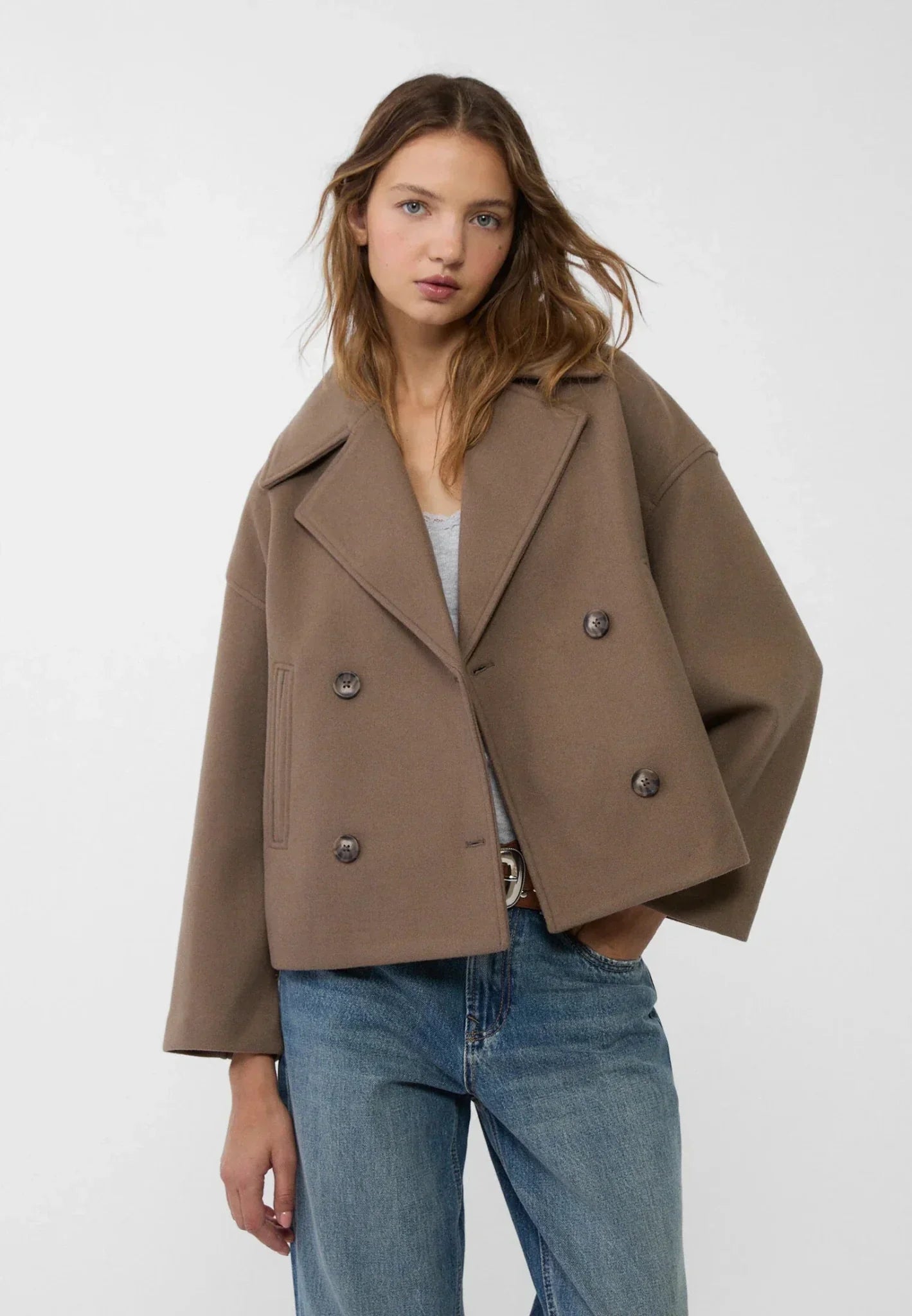 Dames Korte Jas – Dubbelrijig Model