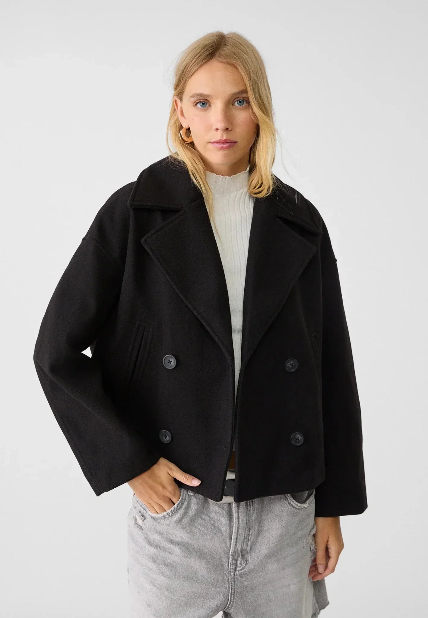 Dames Korte Jas – Dubbelrijig Model