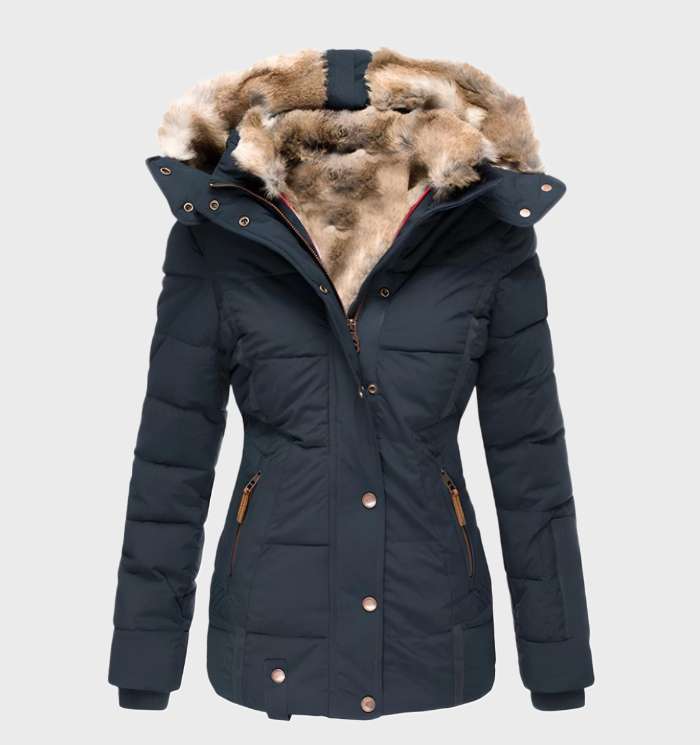 Dames Winterjas Slim Fit met Capuchon