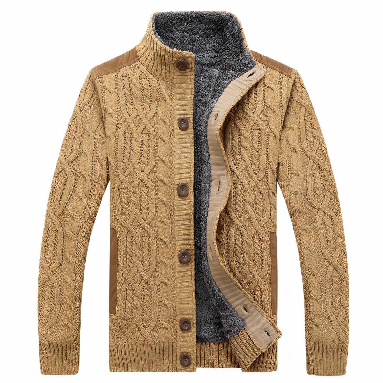 Heren Gebreid Vest – Met Binnenvoering en Rits