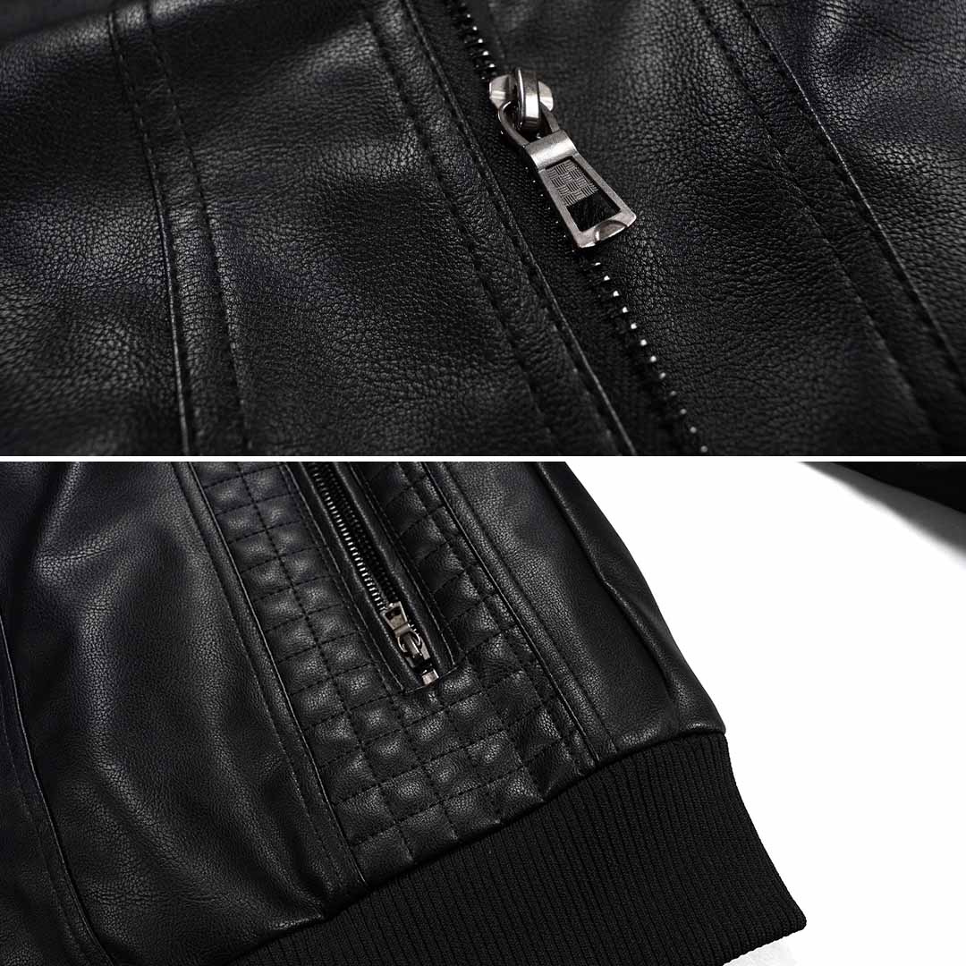 Heren Leren Jas – Retro Motorjack met Capuchon